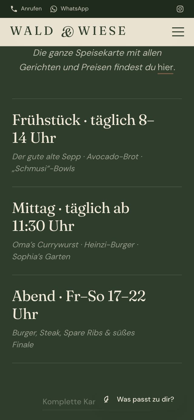 Wald & Wiese auf dem Handy